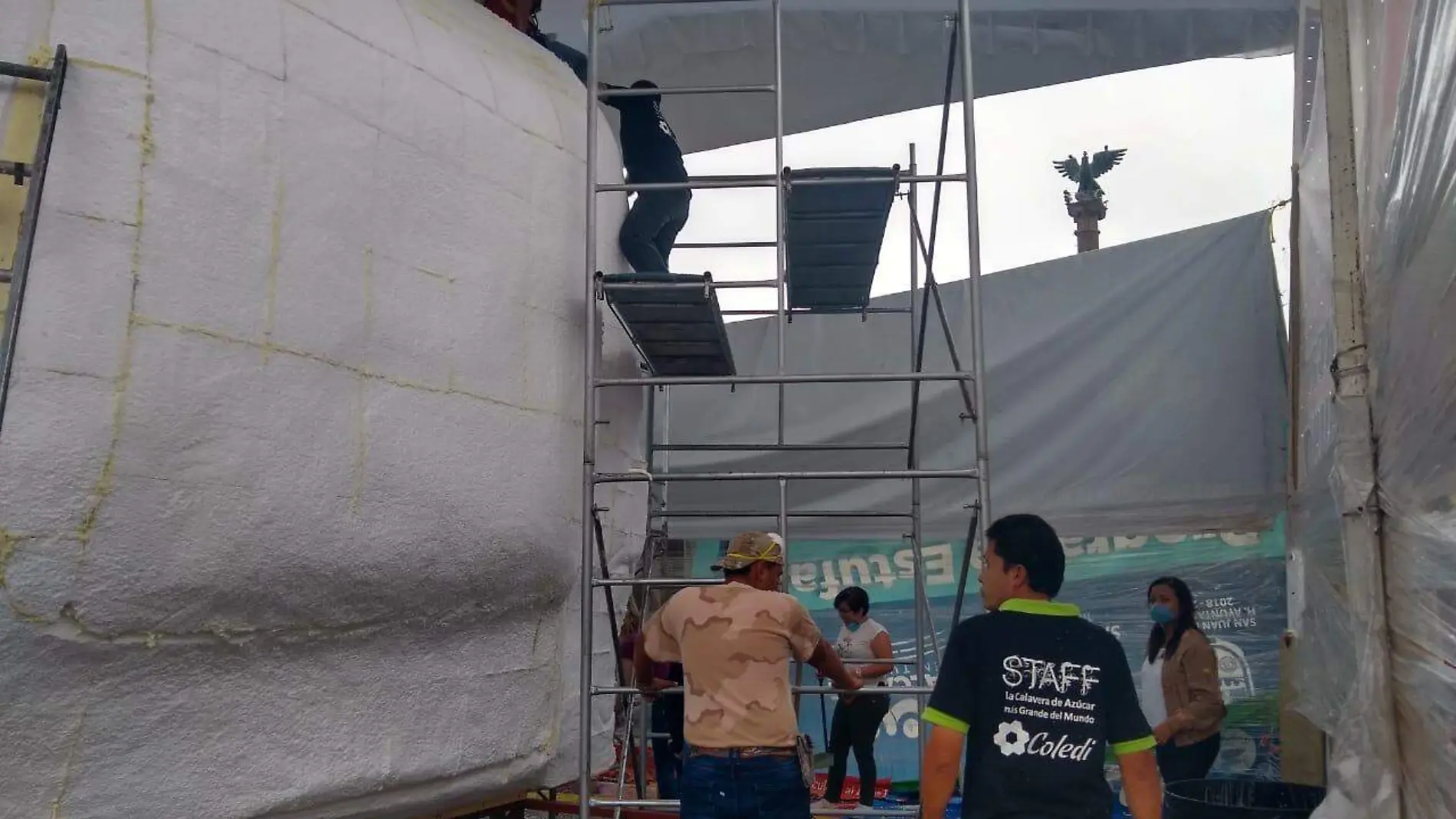 Iniciaron con la colocación de azúcar en la superficie. Foto Dolores Martínez.